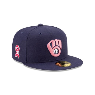 Milwaukee Brewers Gorra | New Era MLB Mother's Day 59fifty Fitted Cap Mexico - Azules
